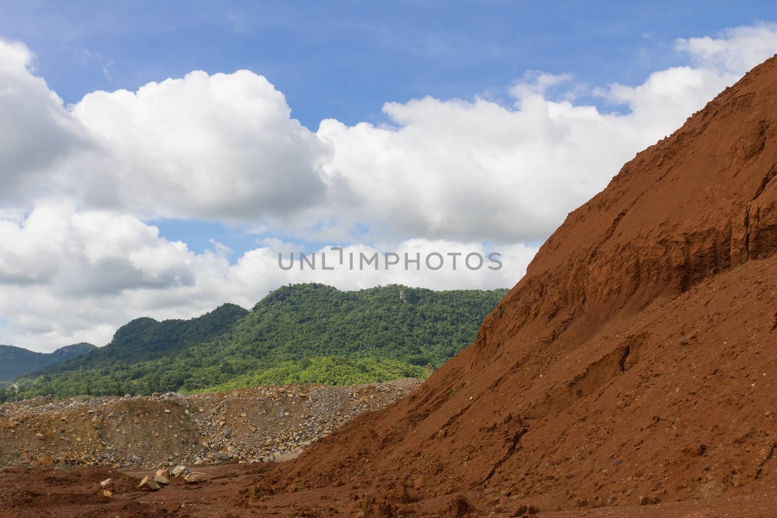 Laterite ores Stockpile. used in the cement industry