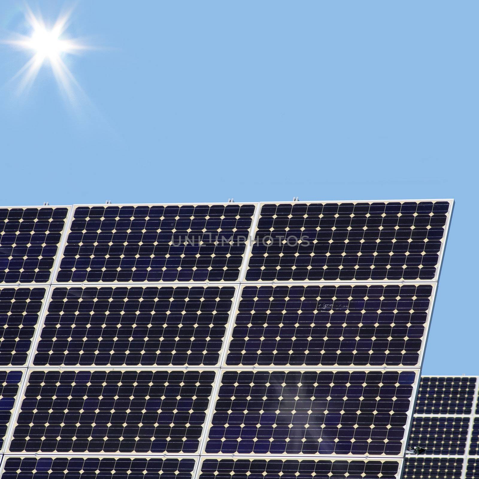 solar panels to generate electricity