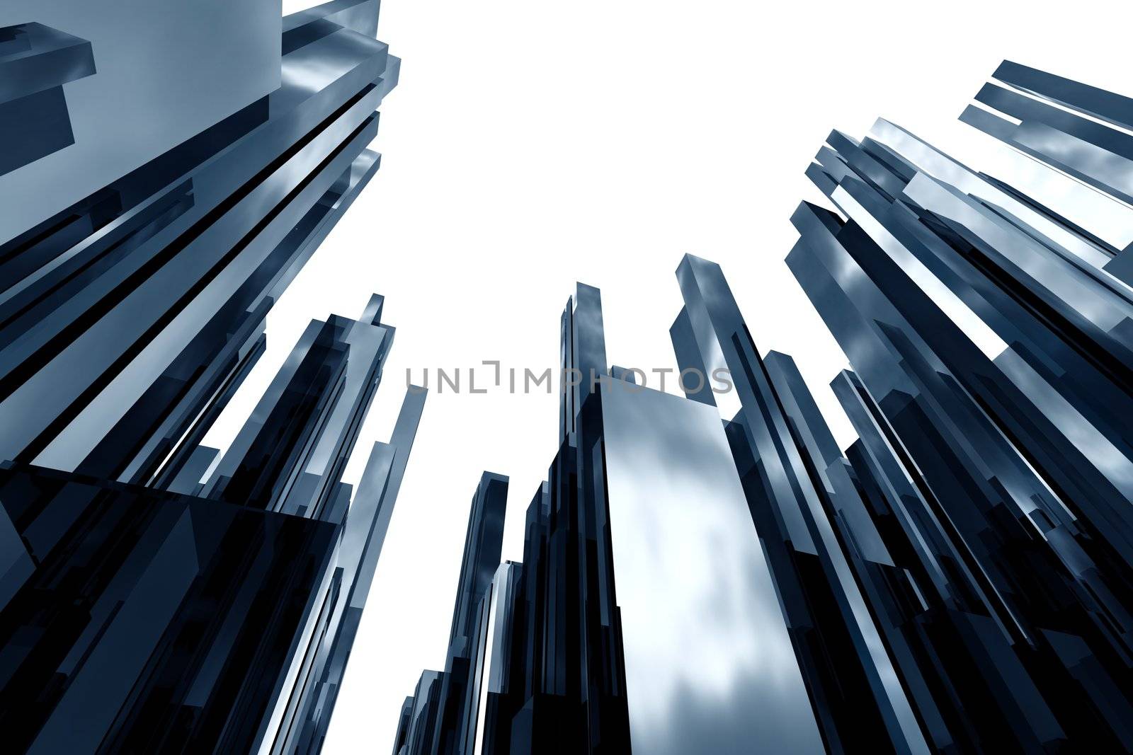 abstract  3d skyscrapers business office