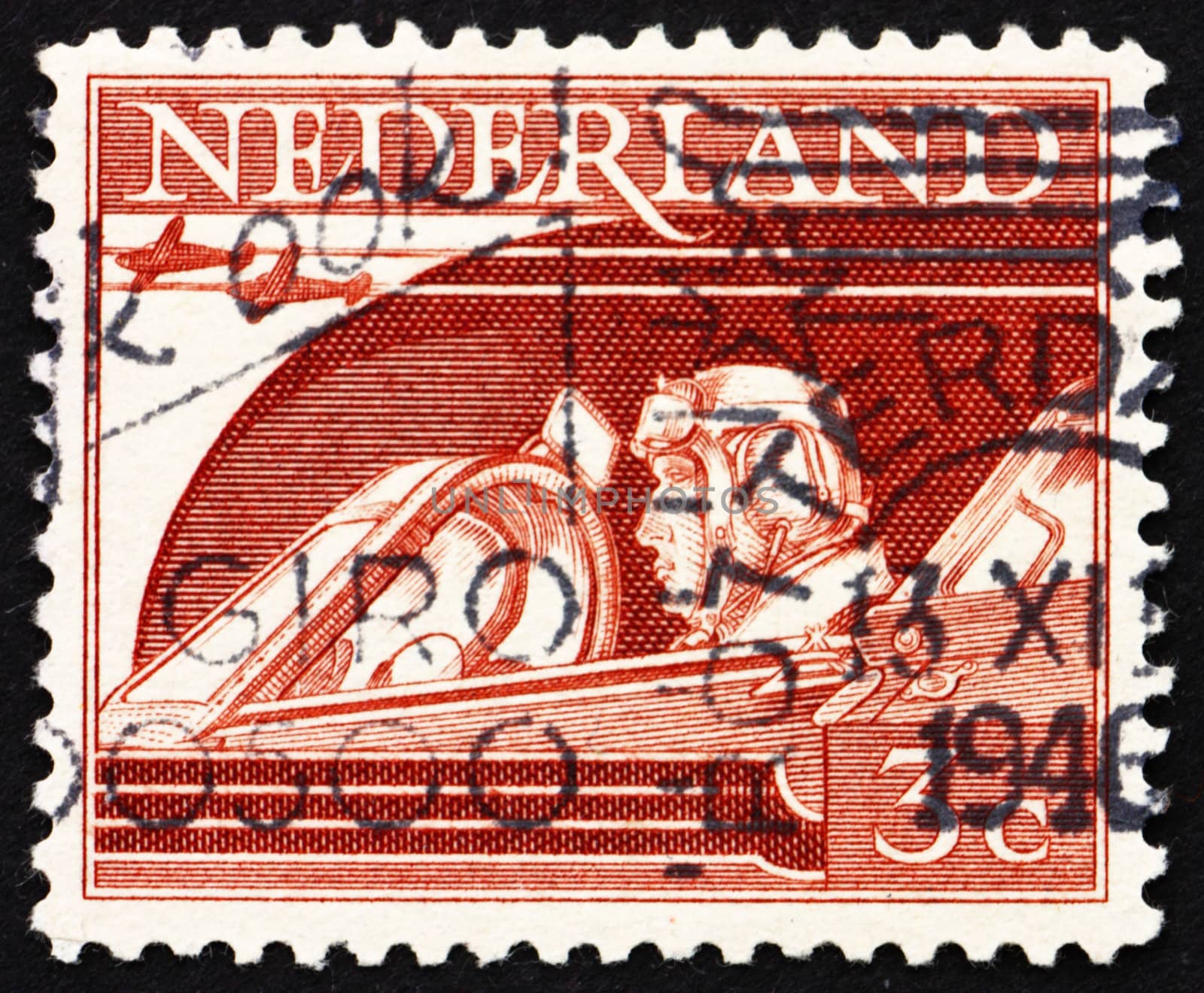 NETHERLANDS - CIRCA 1944: a stamp printed in the Netherlands shows Pilot, Stamp used on Board Dutch War and Merchant Ships until Netherlands' Liberation, circa 1944