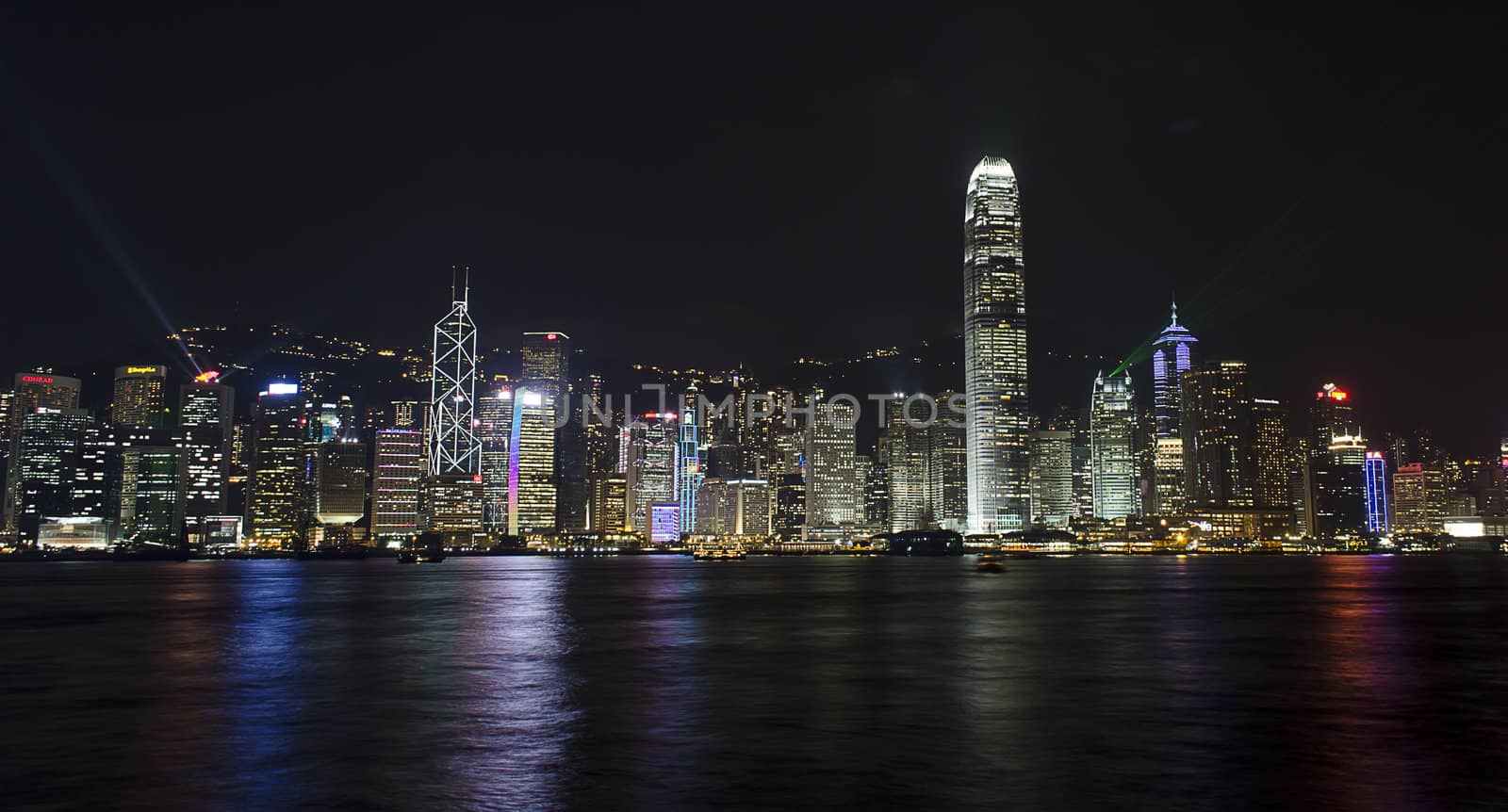 night scene of hong kong