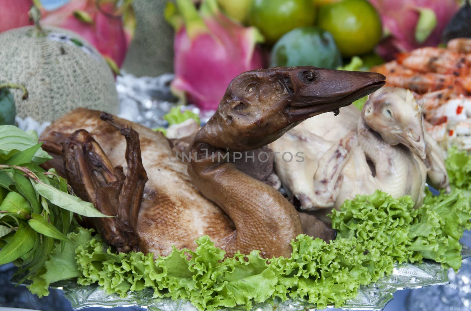asia duck food on the street in Bangkok