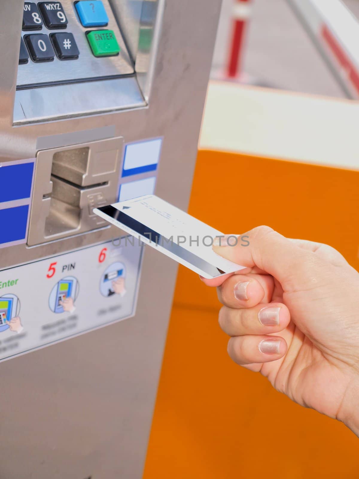 Person inserting a card into a vending machine by Arvebettum
