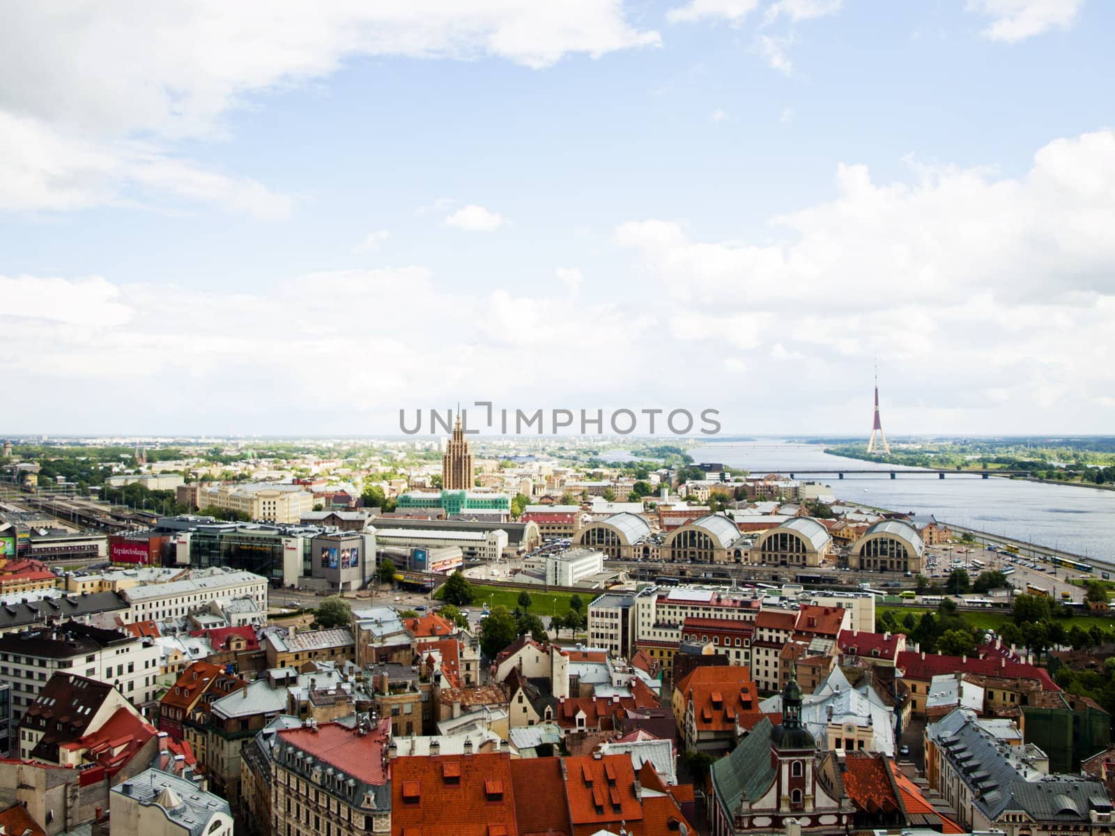 Panoramic view of the city of Latvia - Riga, summer 2012