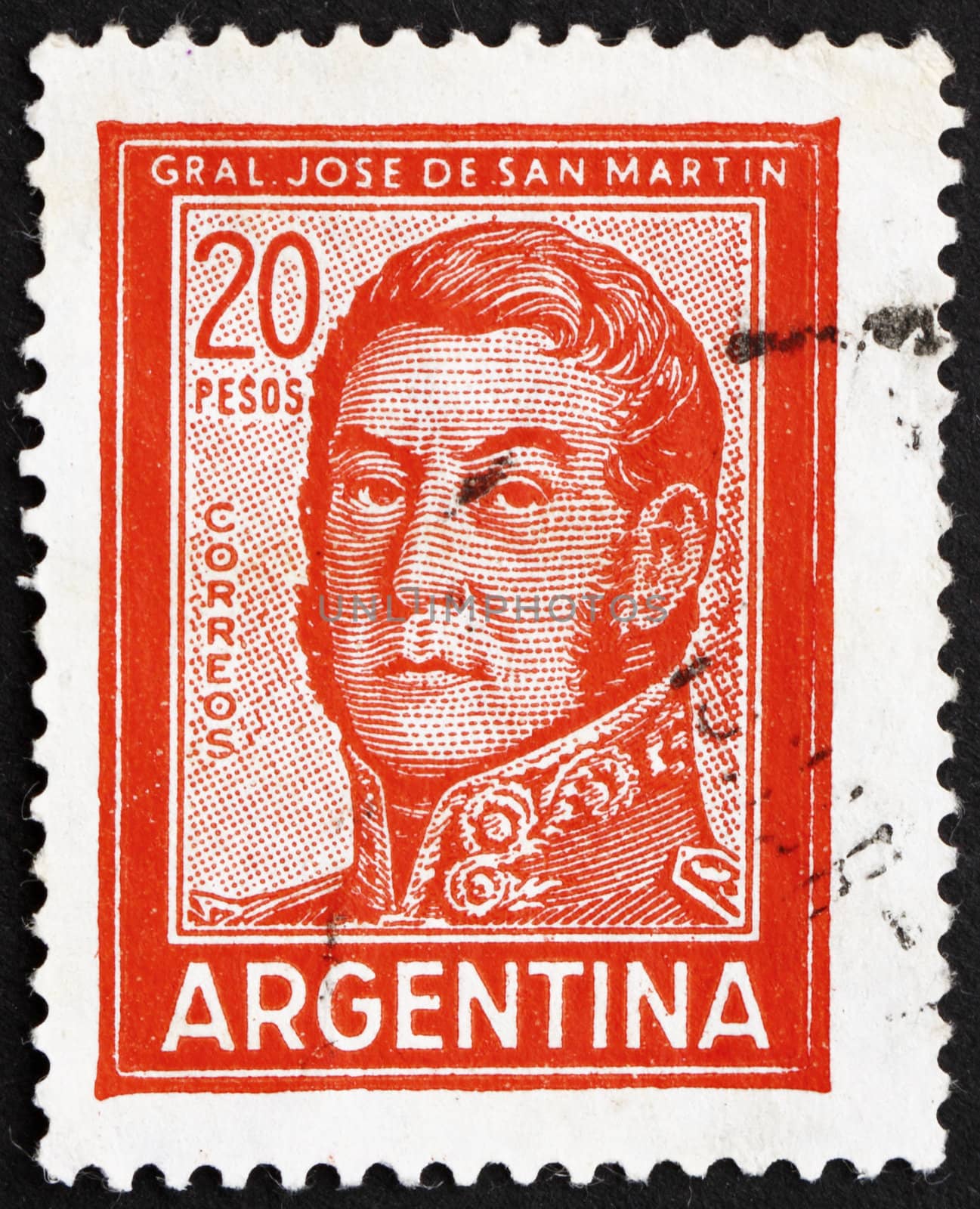 ARGENTINA - CIRCA 1967: a stamp printed in the Argentina shows Jose de San Martin, General, circa 1967