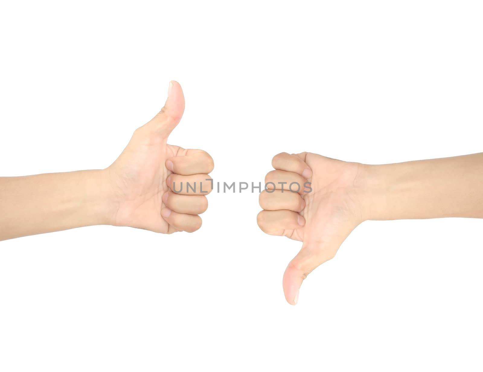 good and bad hand sign