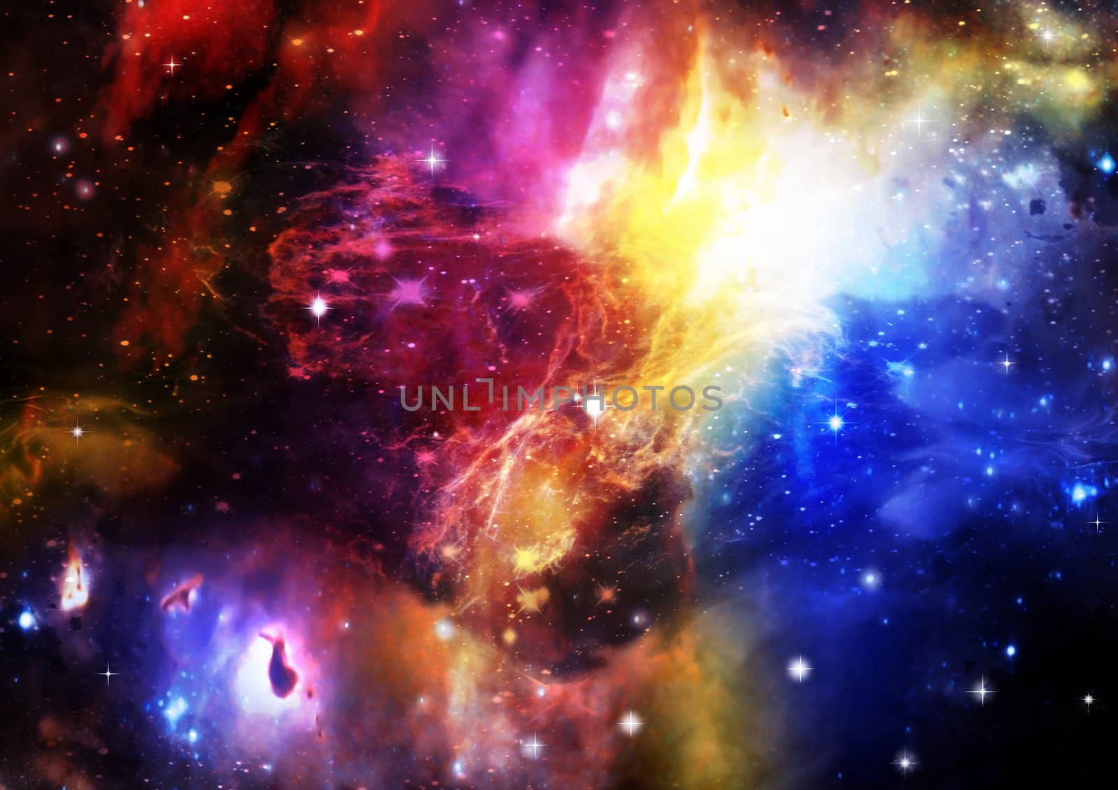 Far space being shone nebula as abstract background