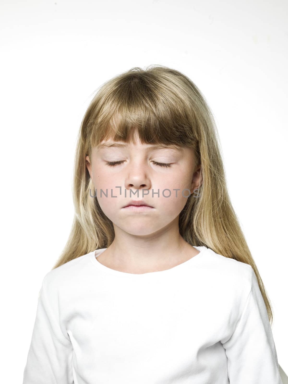 Portrait of a Little Girl with her eys closed