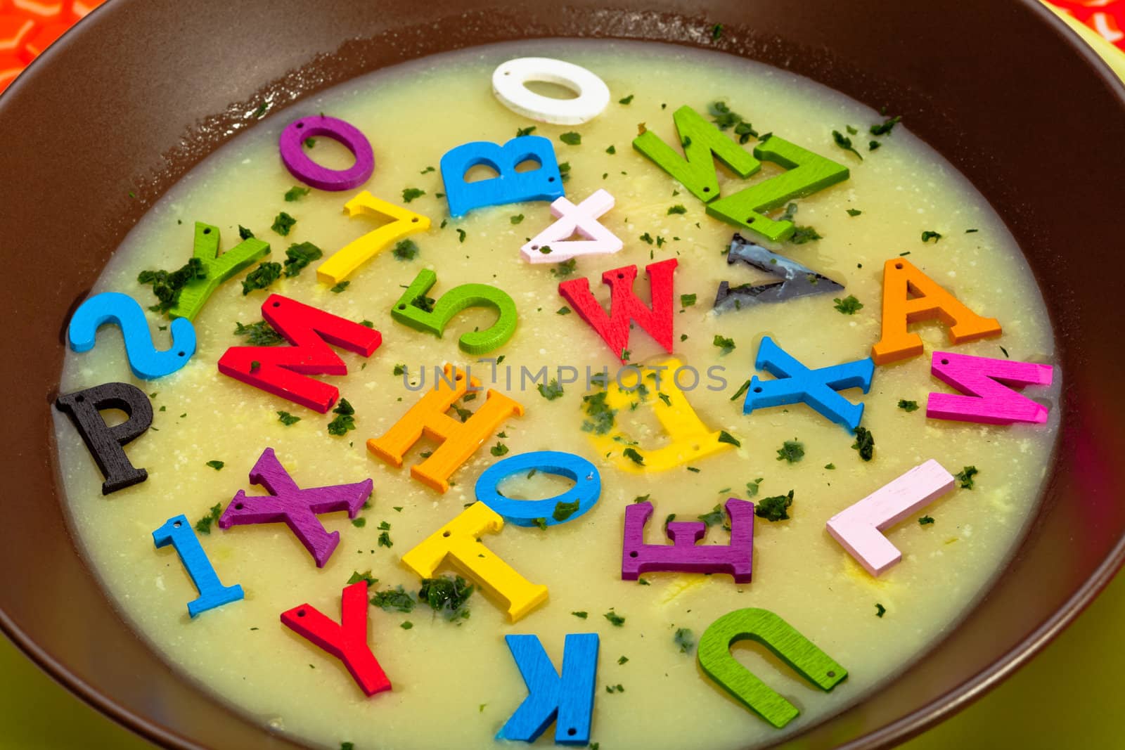 A hot- alphabet soup dish