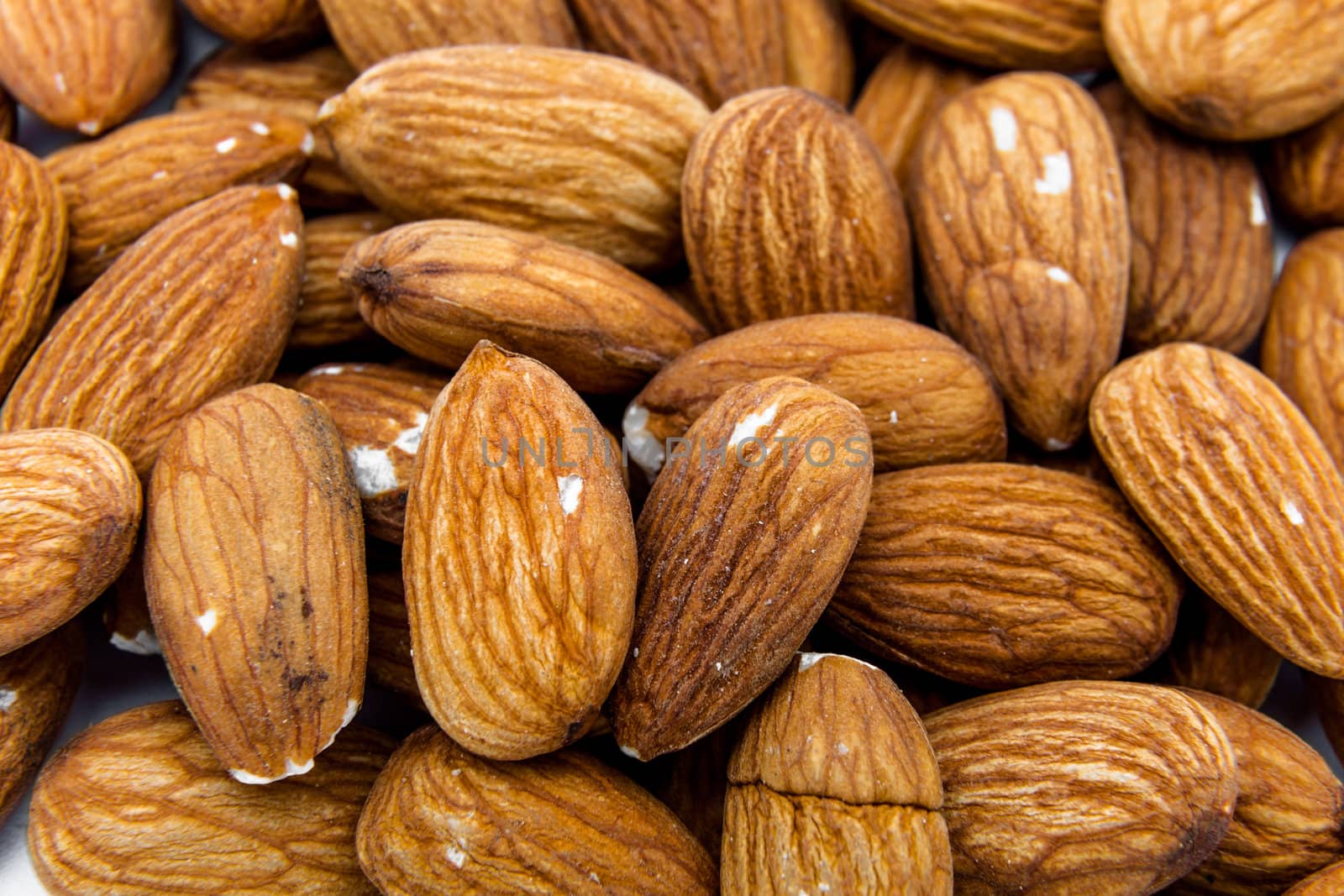 Background of a heap of almonds
