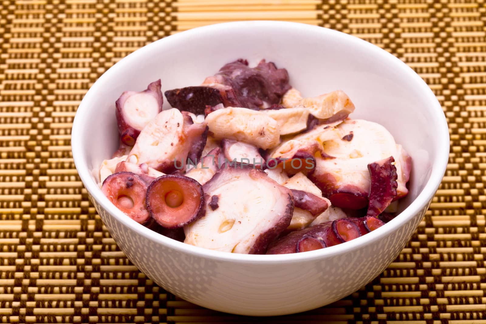 Octopus boiled in slices