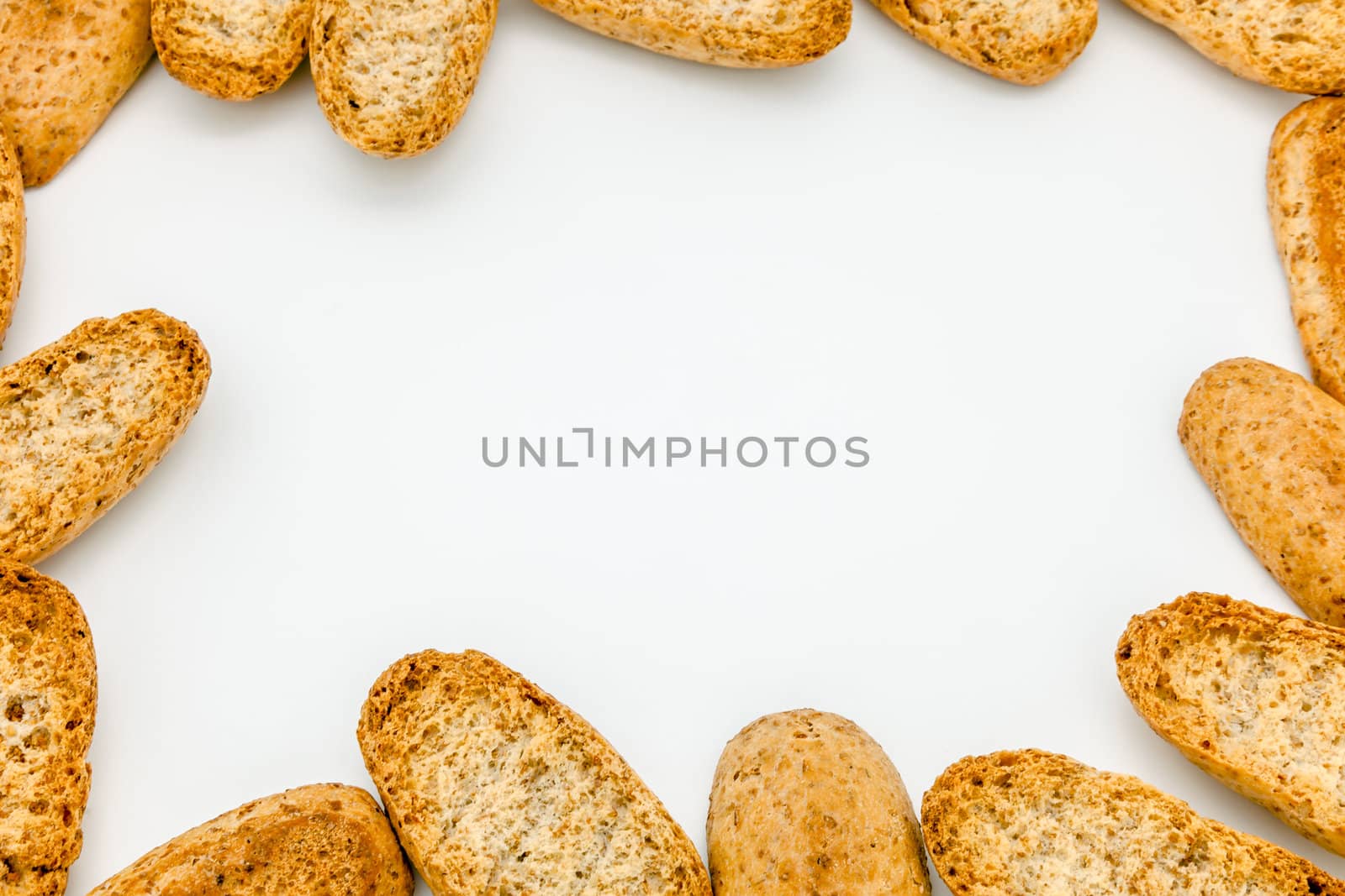 A frame made by toasted bread