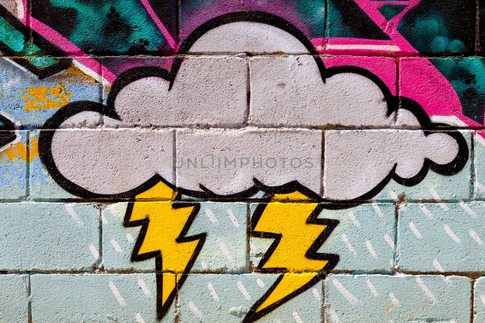 PUERTO REAL, CADIZ, SPAIN-JUL 15: Graffiti of unidentified artist on the first tournament of Graffiti of Puerto Real on Jul 15, 2011, in Puerto Real,  Spain