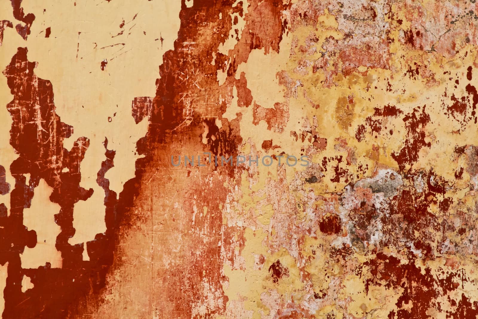 Red paint texture on wall grunge for background