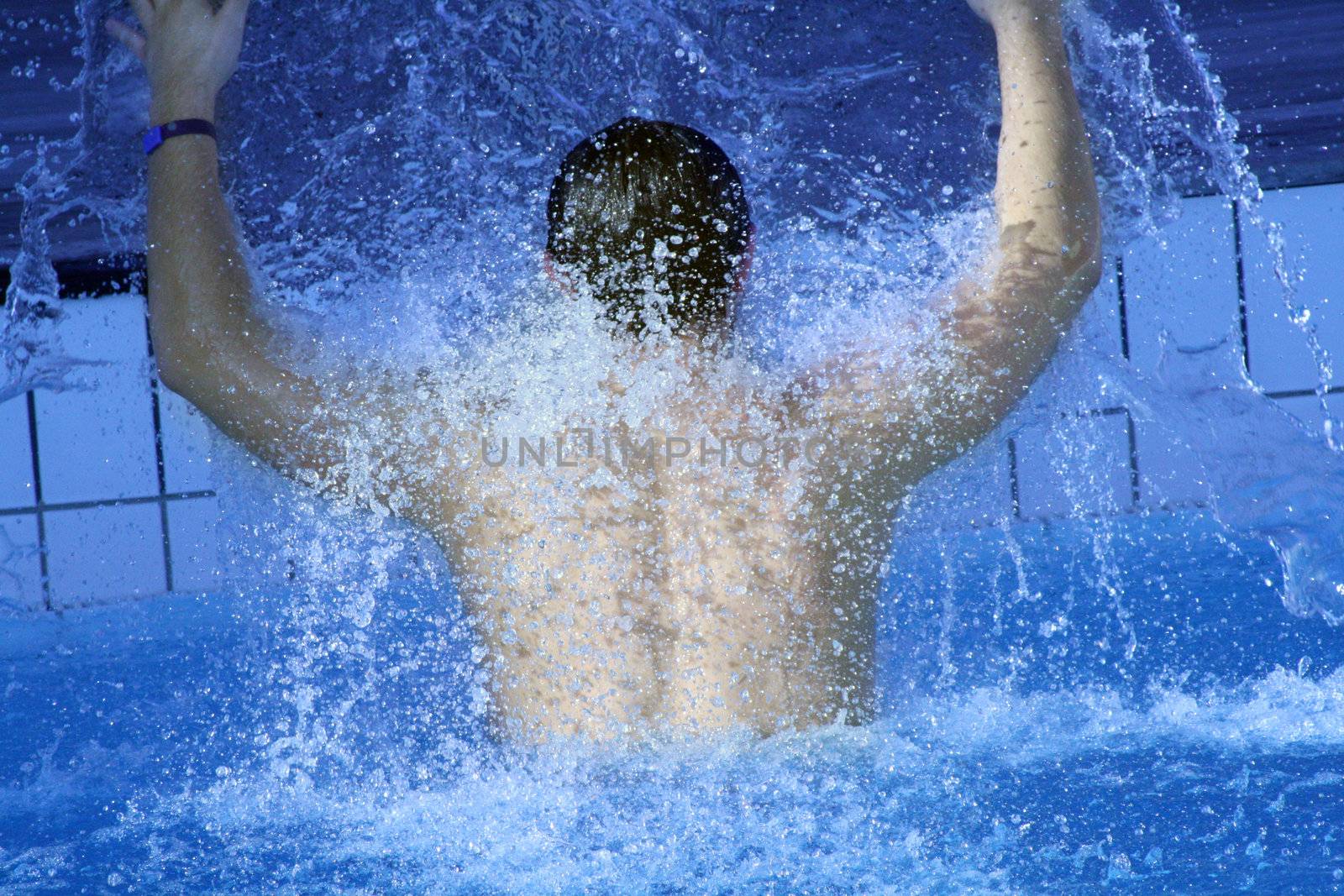 young attractive man relax in spa area