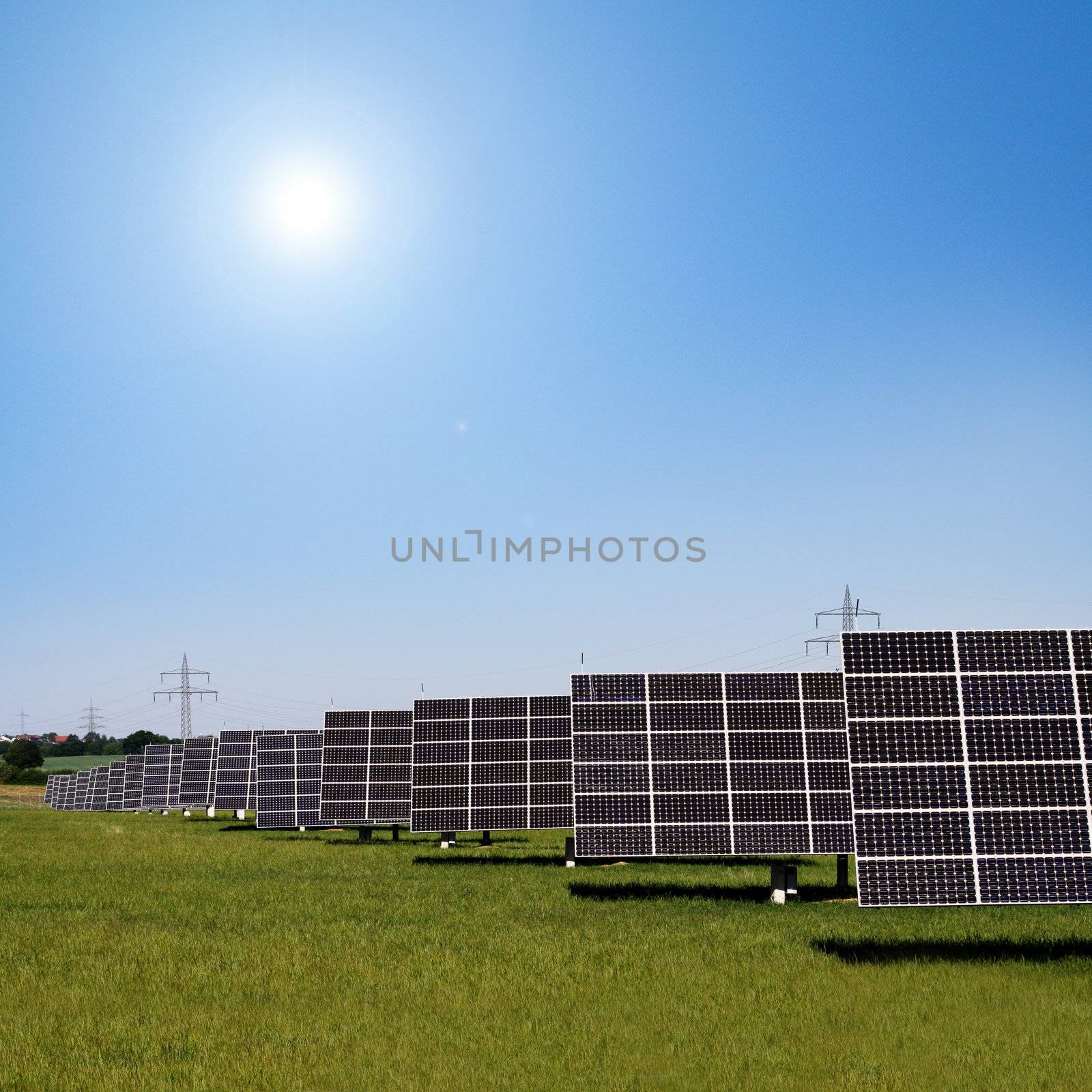 solar panels to generate electricity