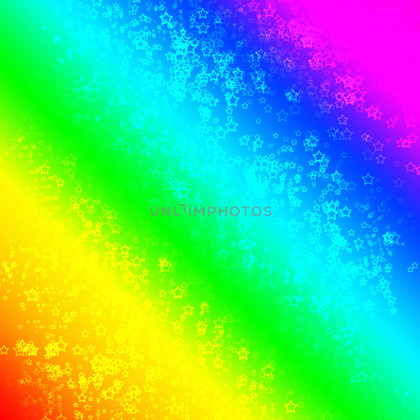 Background in the form of colors of a rainbow and the light absent-minded stars