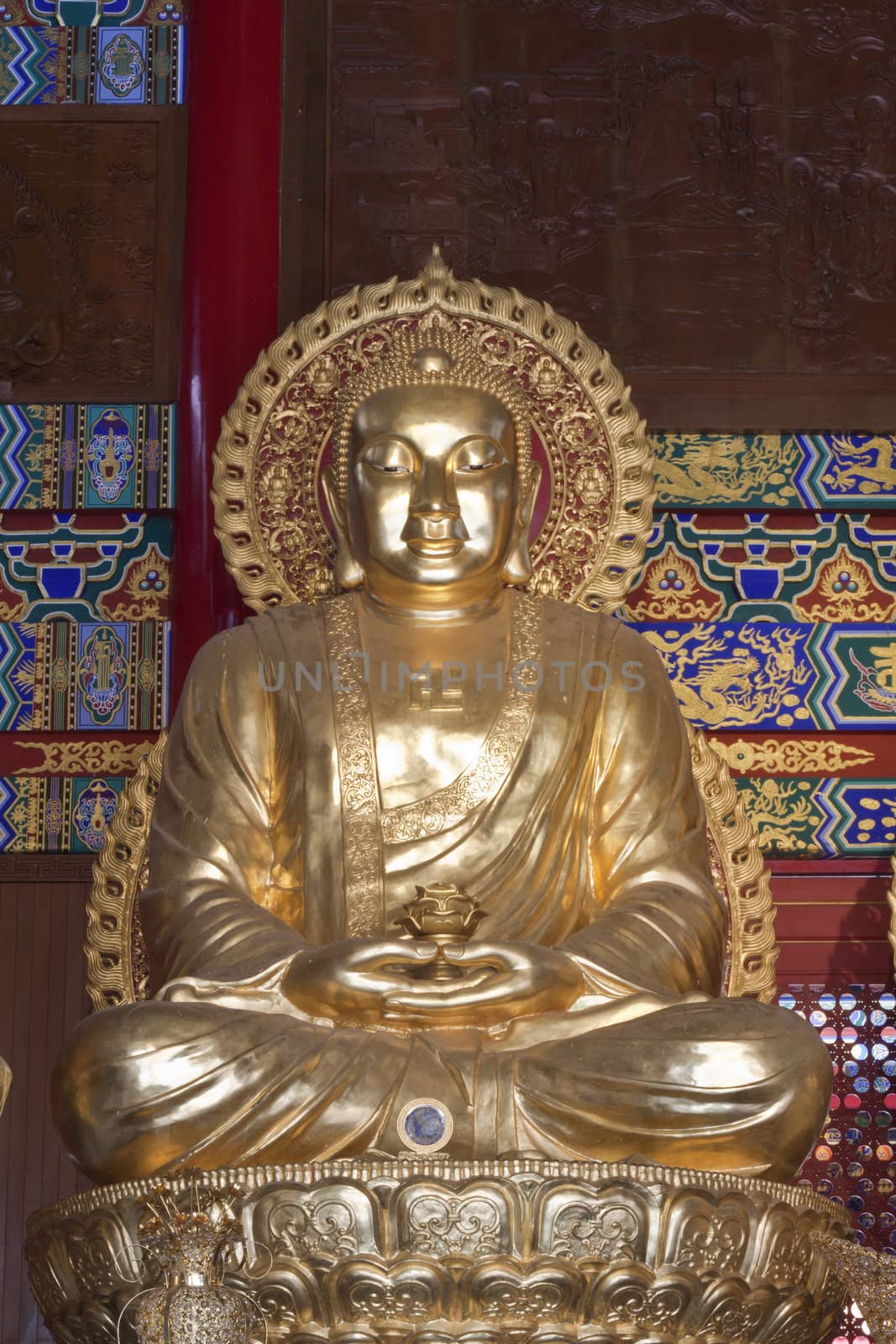 Buddha statue, Looking at the temple in Thailand.