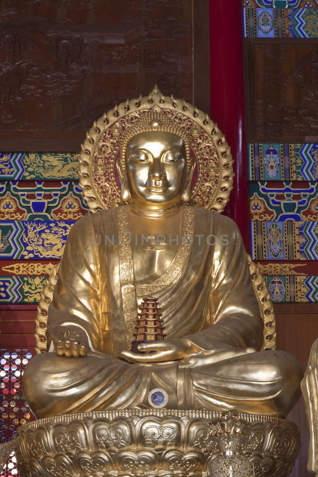 Buddha statue, Looking at the temple in Thailand.