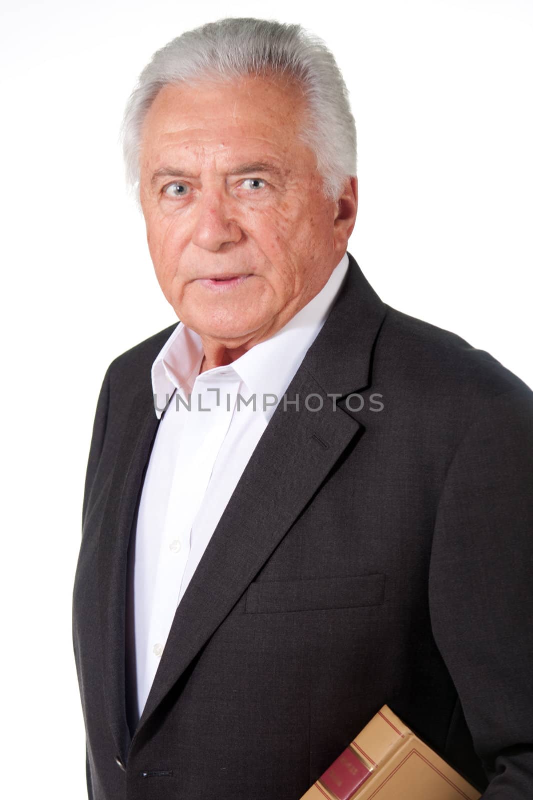 business man lawyer standing confident with book