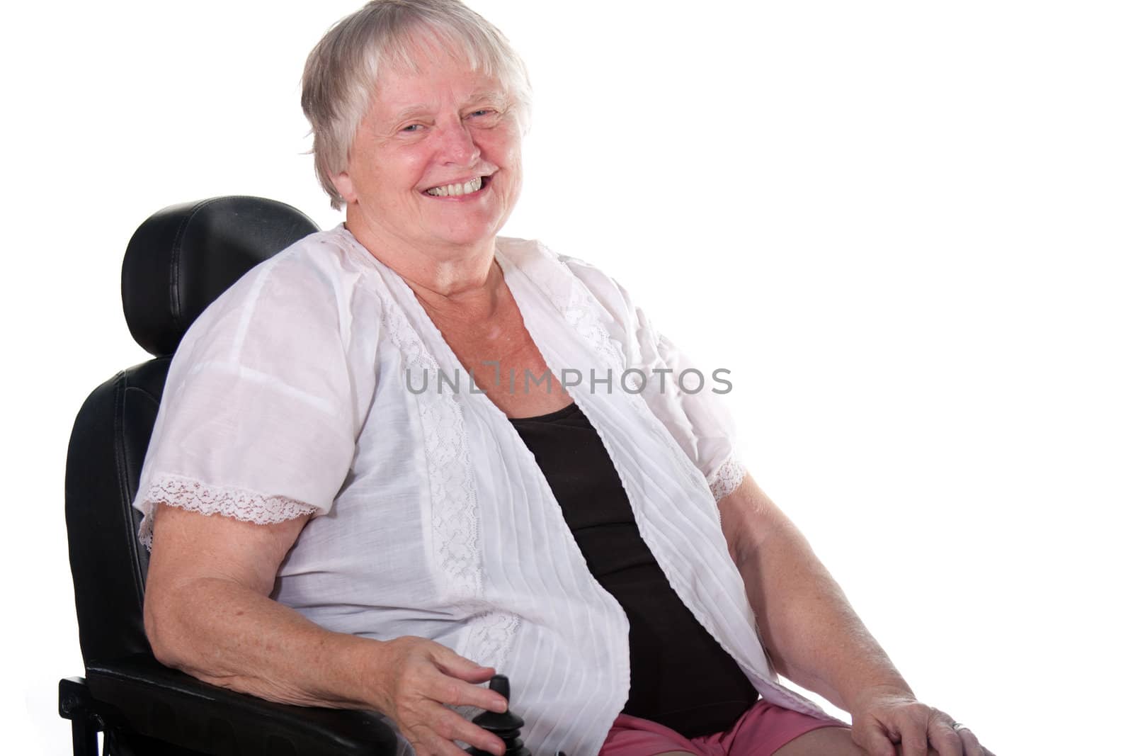 senior woman in wheel chair by GunterNezhoda