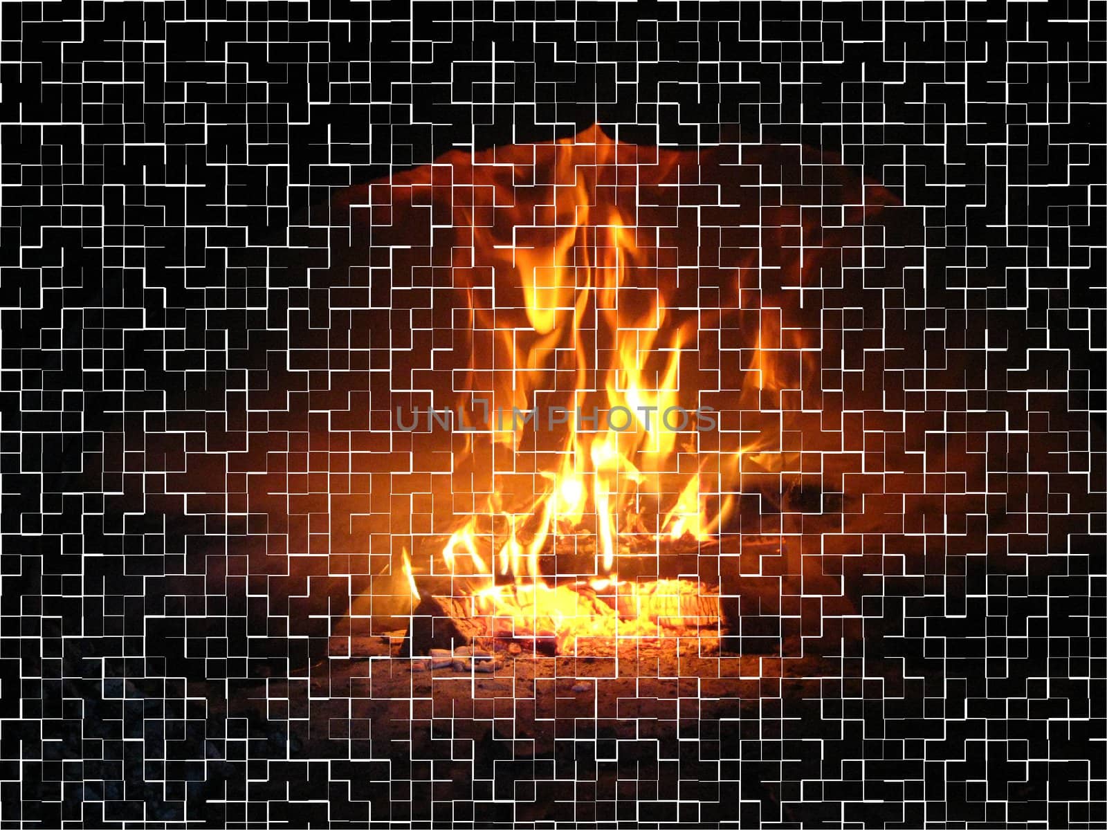 Fire in the furnace in the form of puzzles