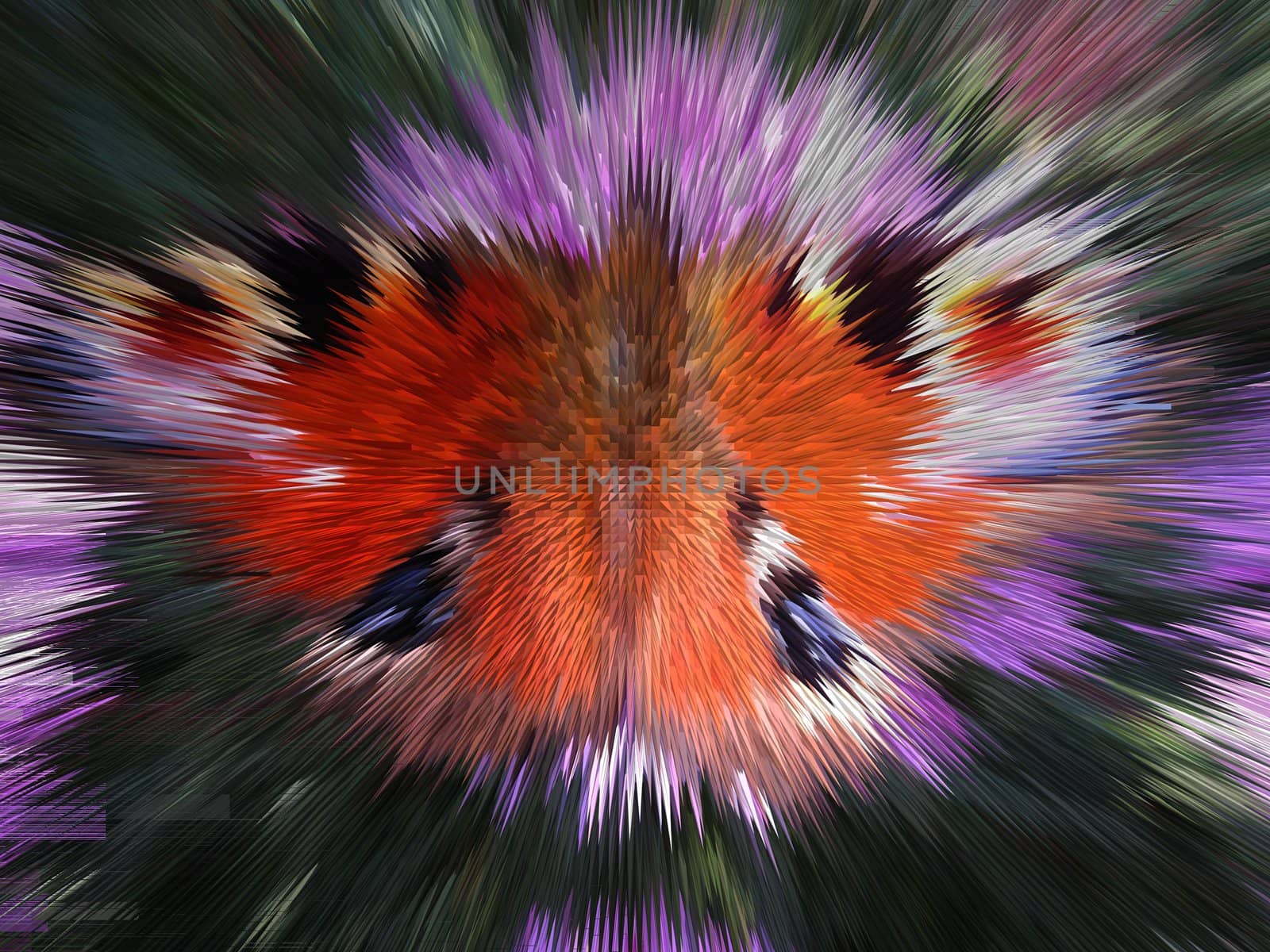 The butterfly of peacock eye as unusual background