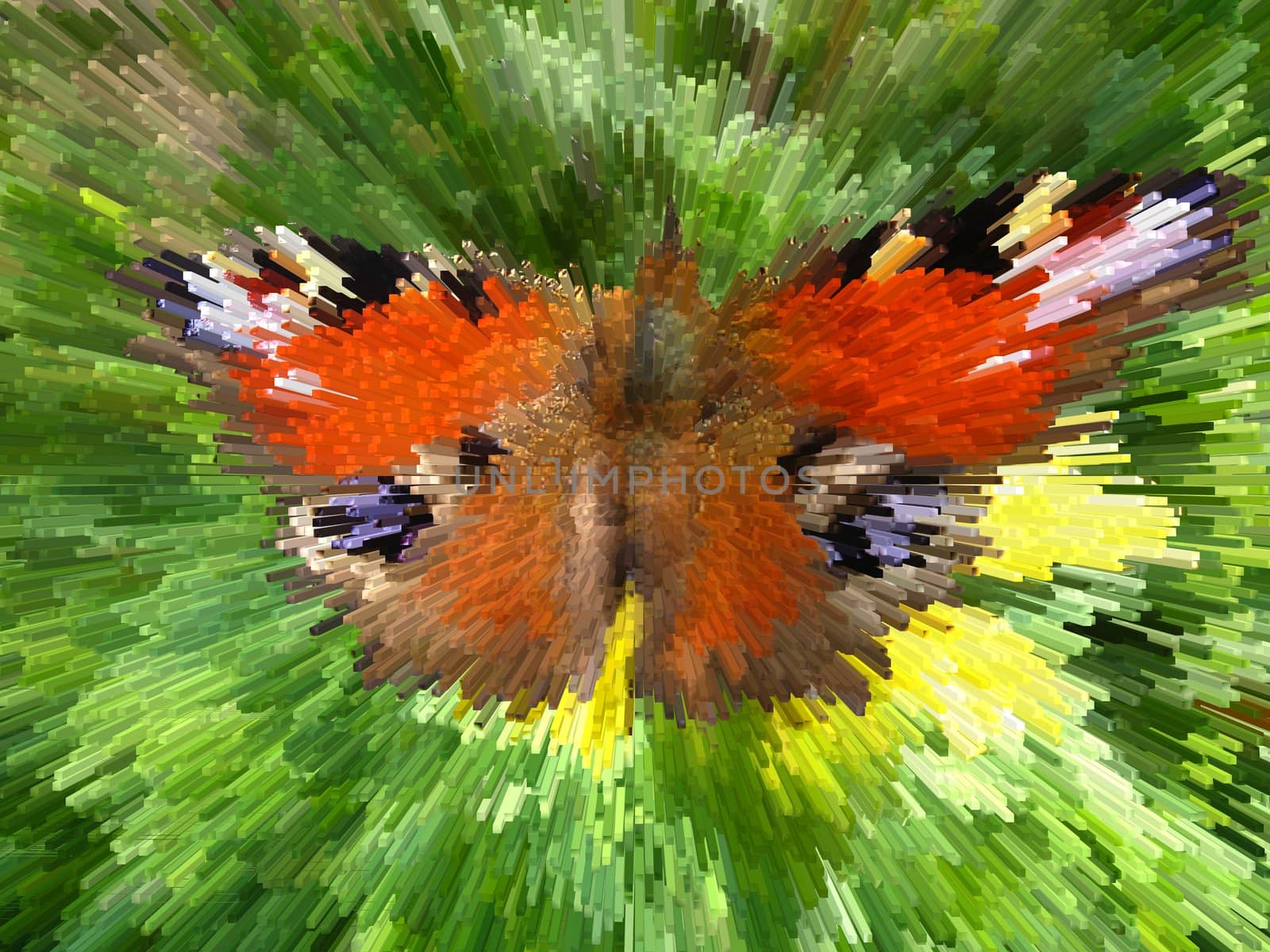 The butterfly of peacock eye as unusual background