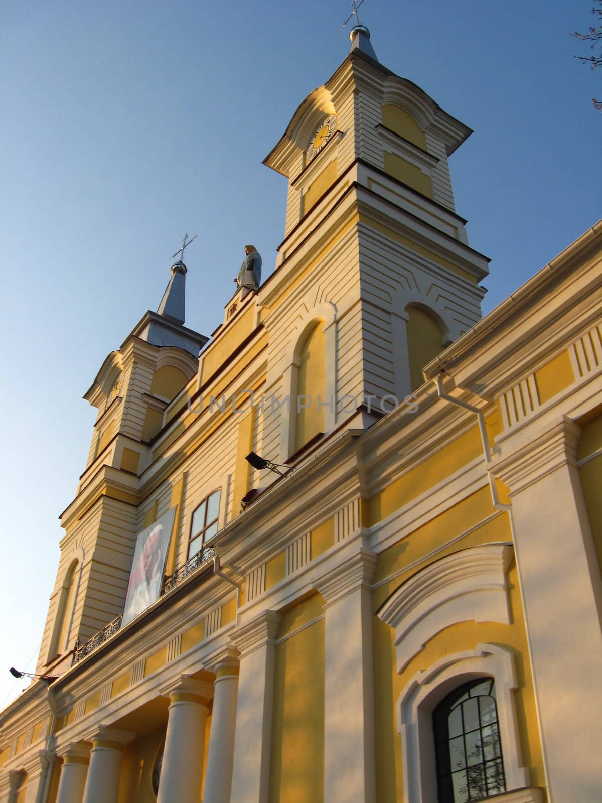 Catholic church with the image of the Pope