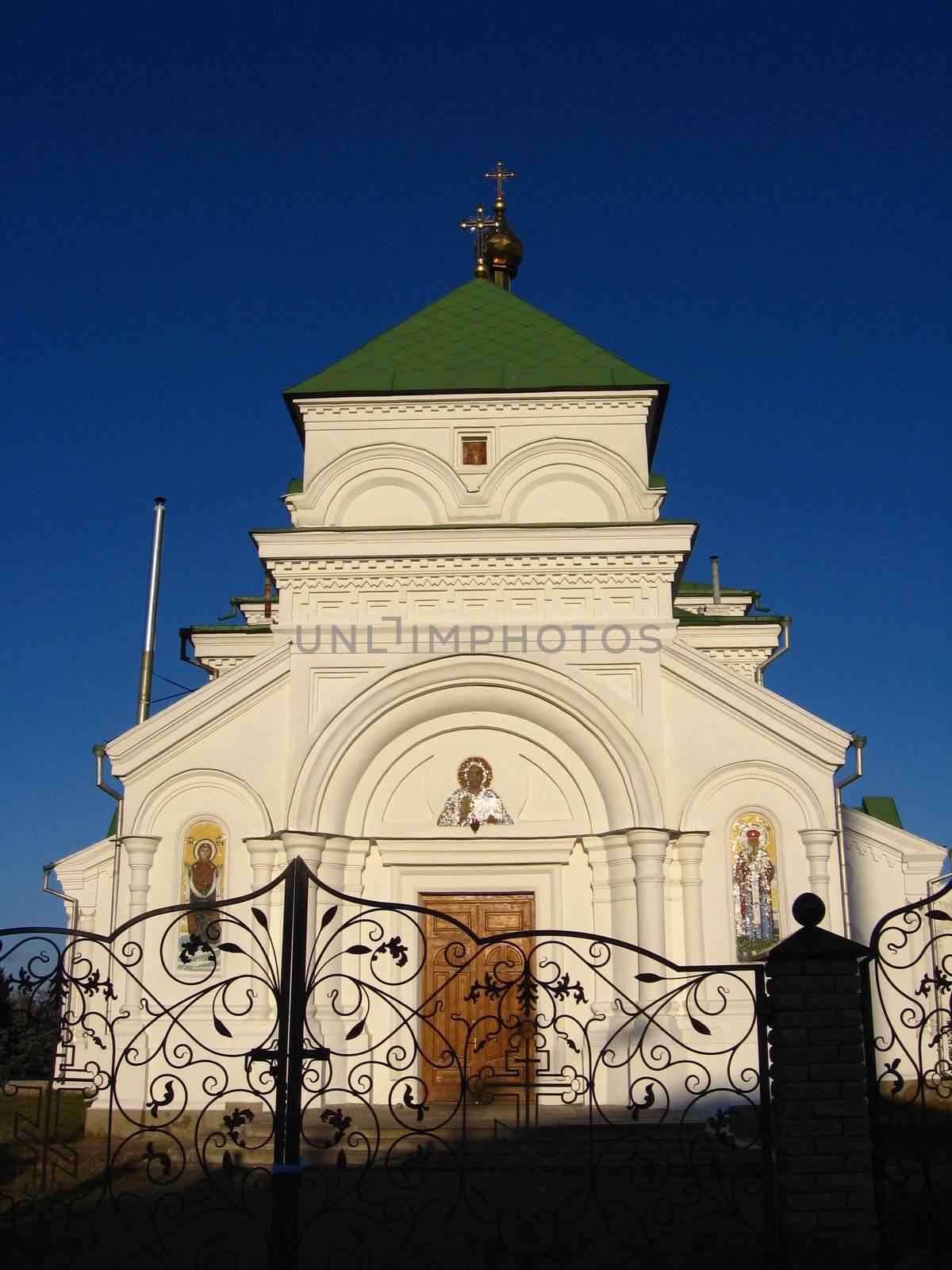 Beautiful church on a background of the blue sky