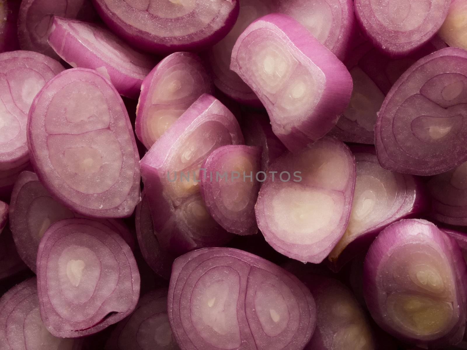 close up of chopped shallots food background