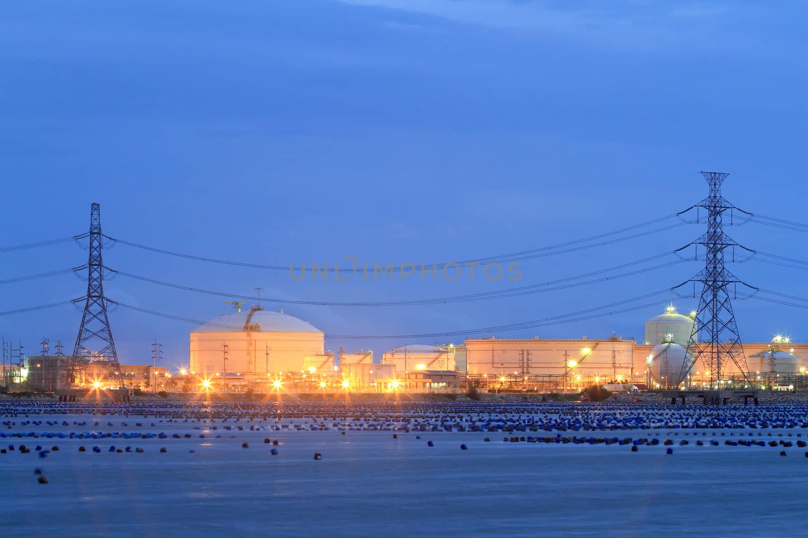 refinery at twilight (Map Ta Phut Industrial Estate Rayong Thailand)