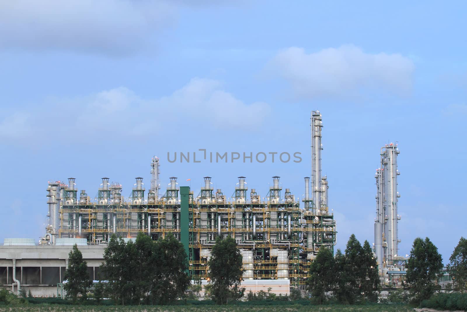 Oil refinery at twilight (Map Ta Phut Industrial Estate Rayong Thailand)