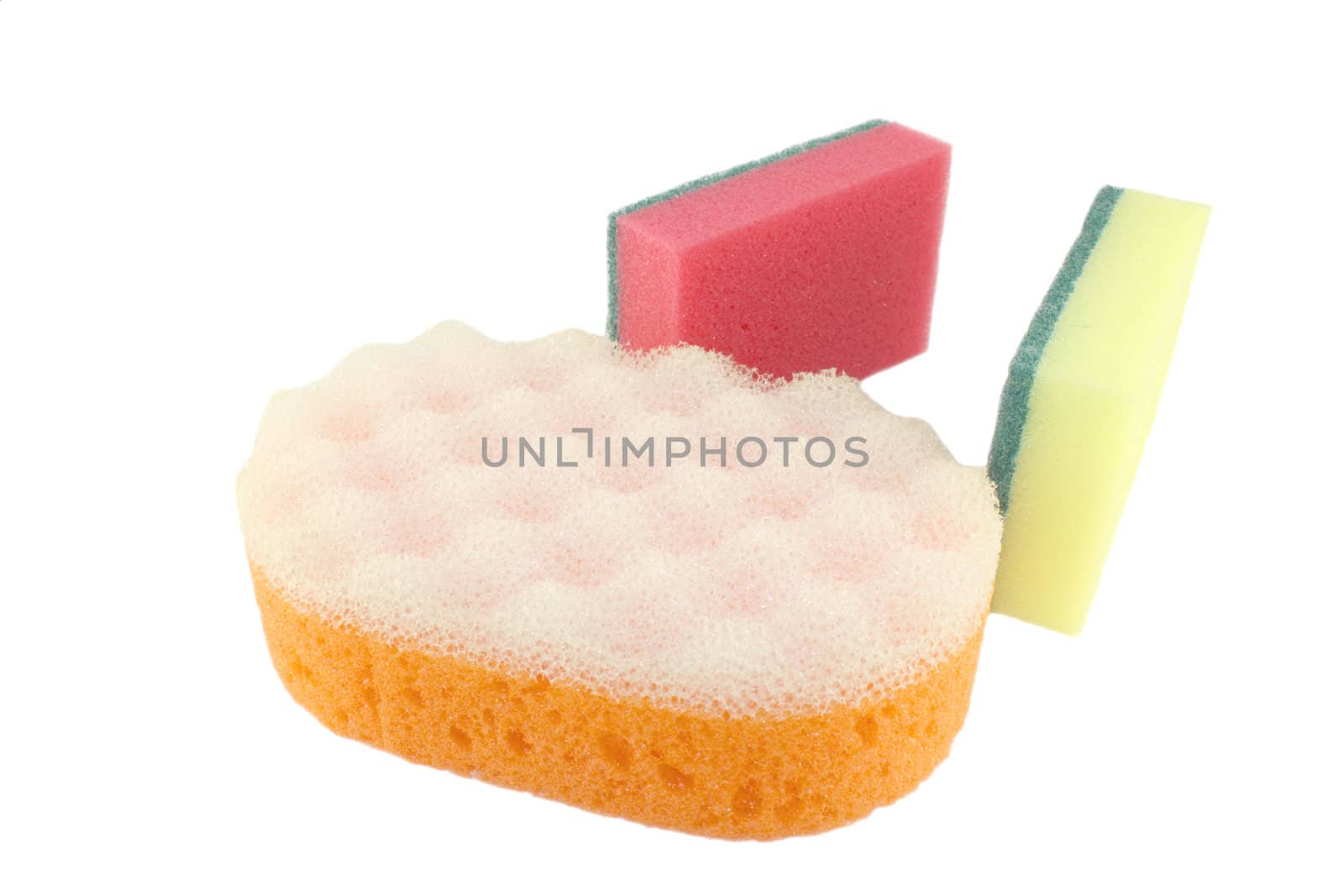 Color sponges on the white background.