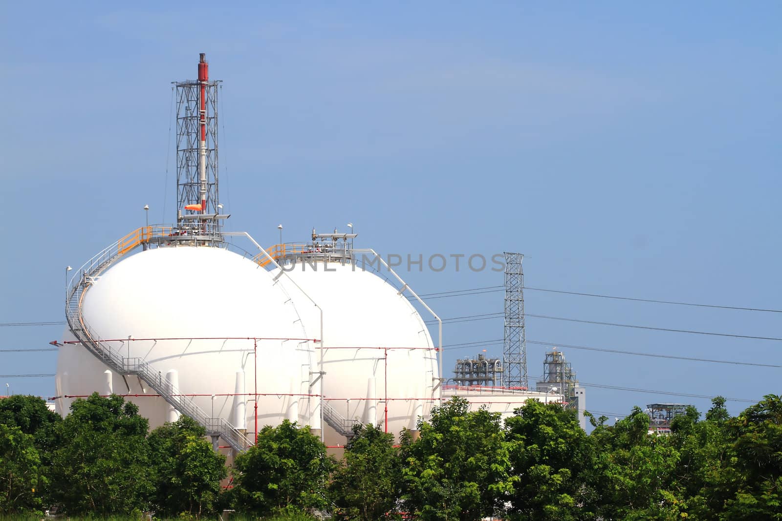Oil refinery tanks photo