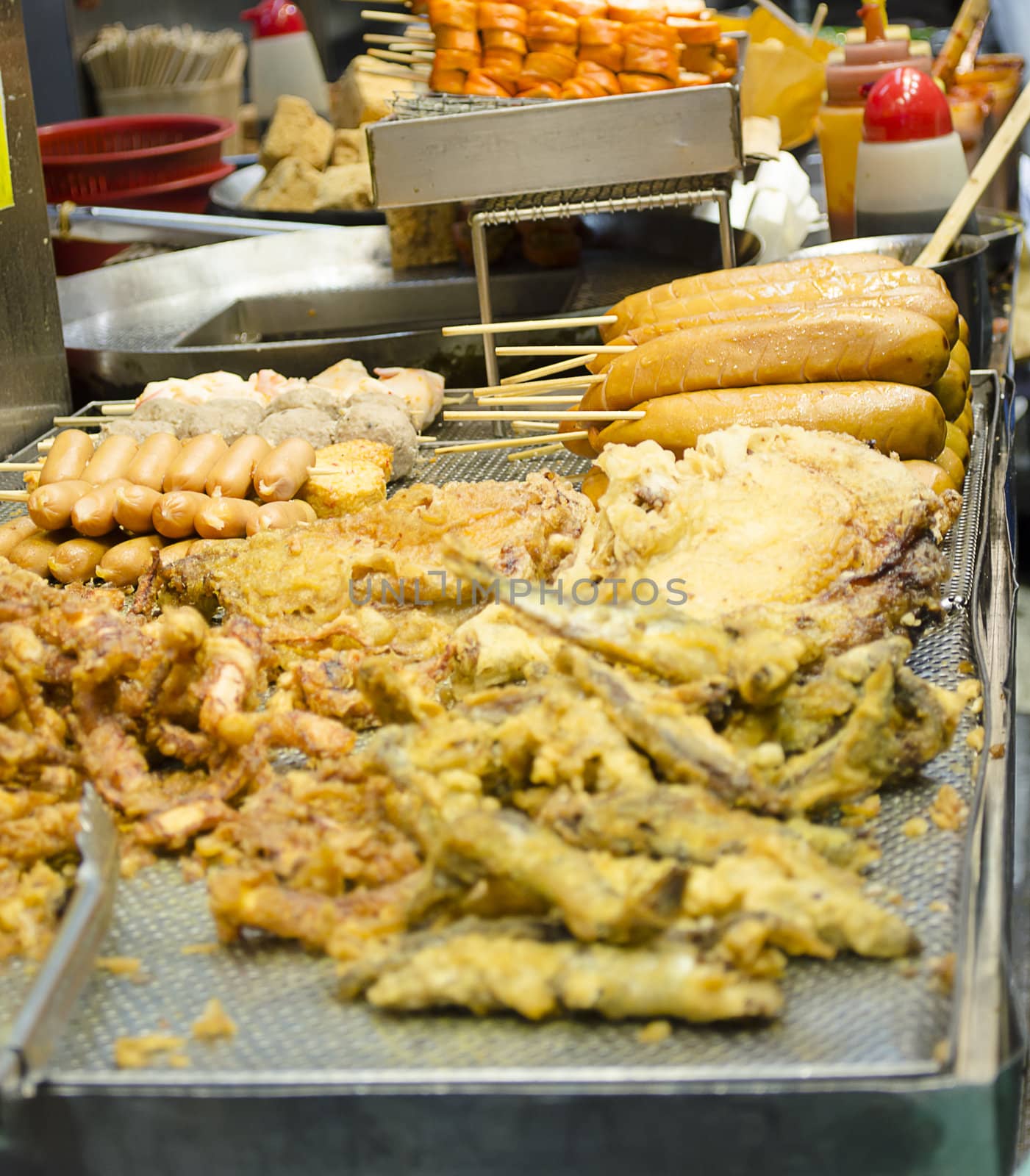 Popular Fried chinese food in Hongkong streets