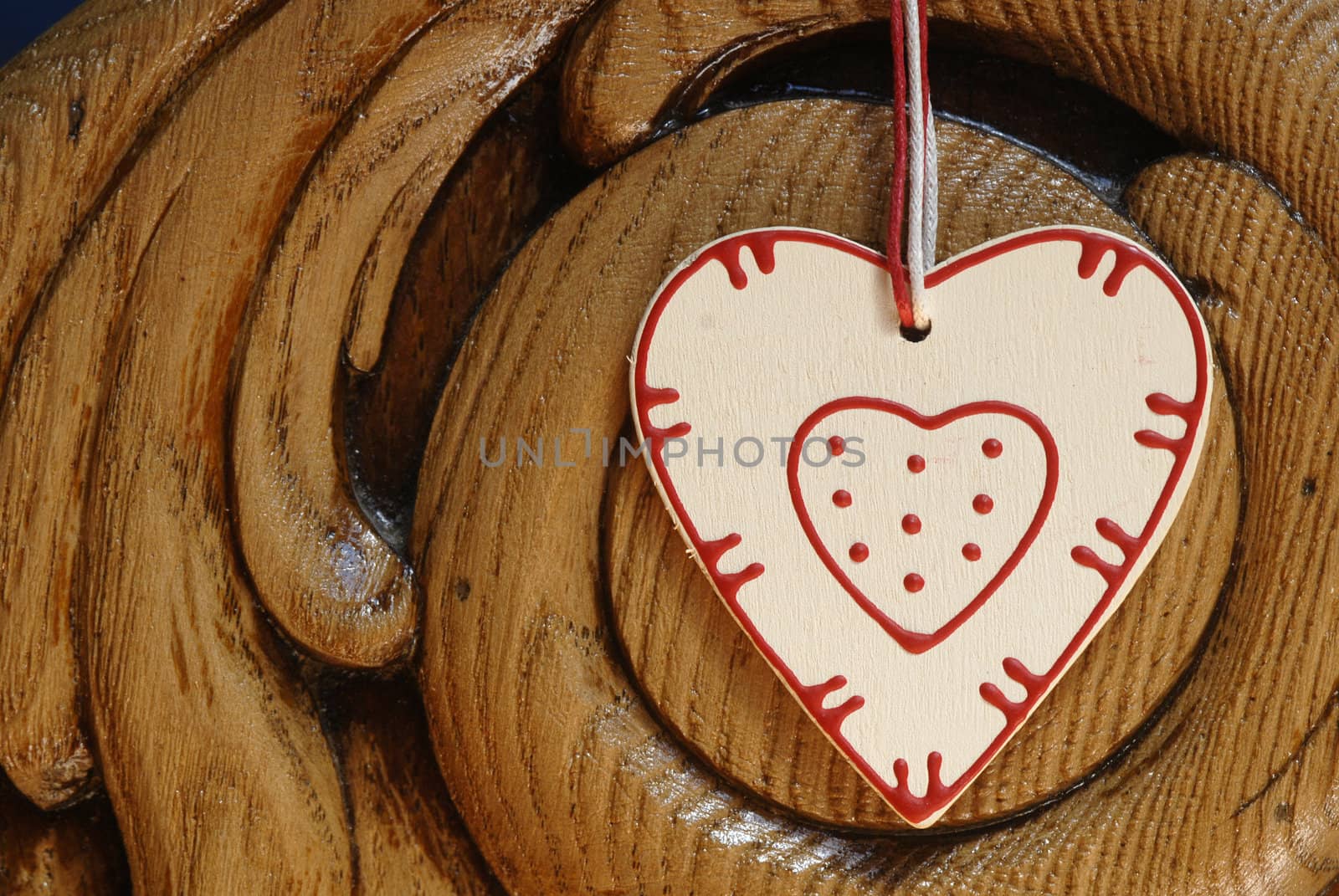 country heart  on wooden background