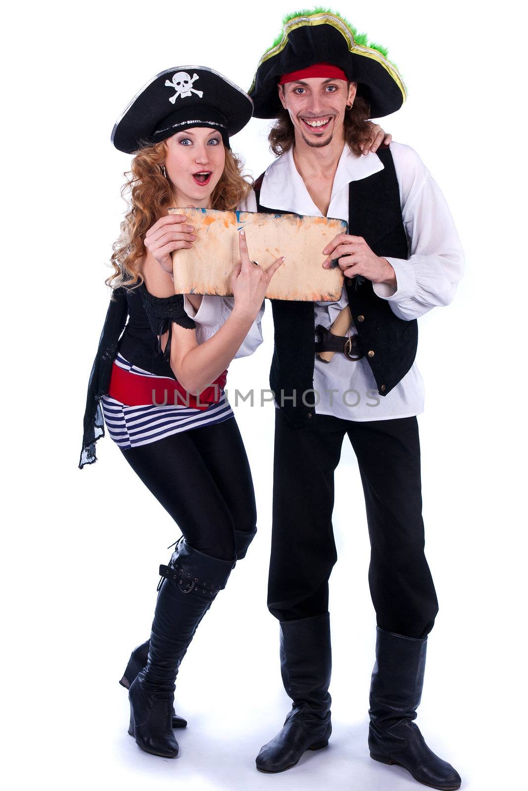 Two pirates with a map