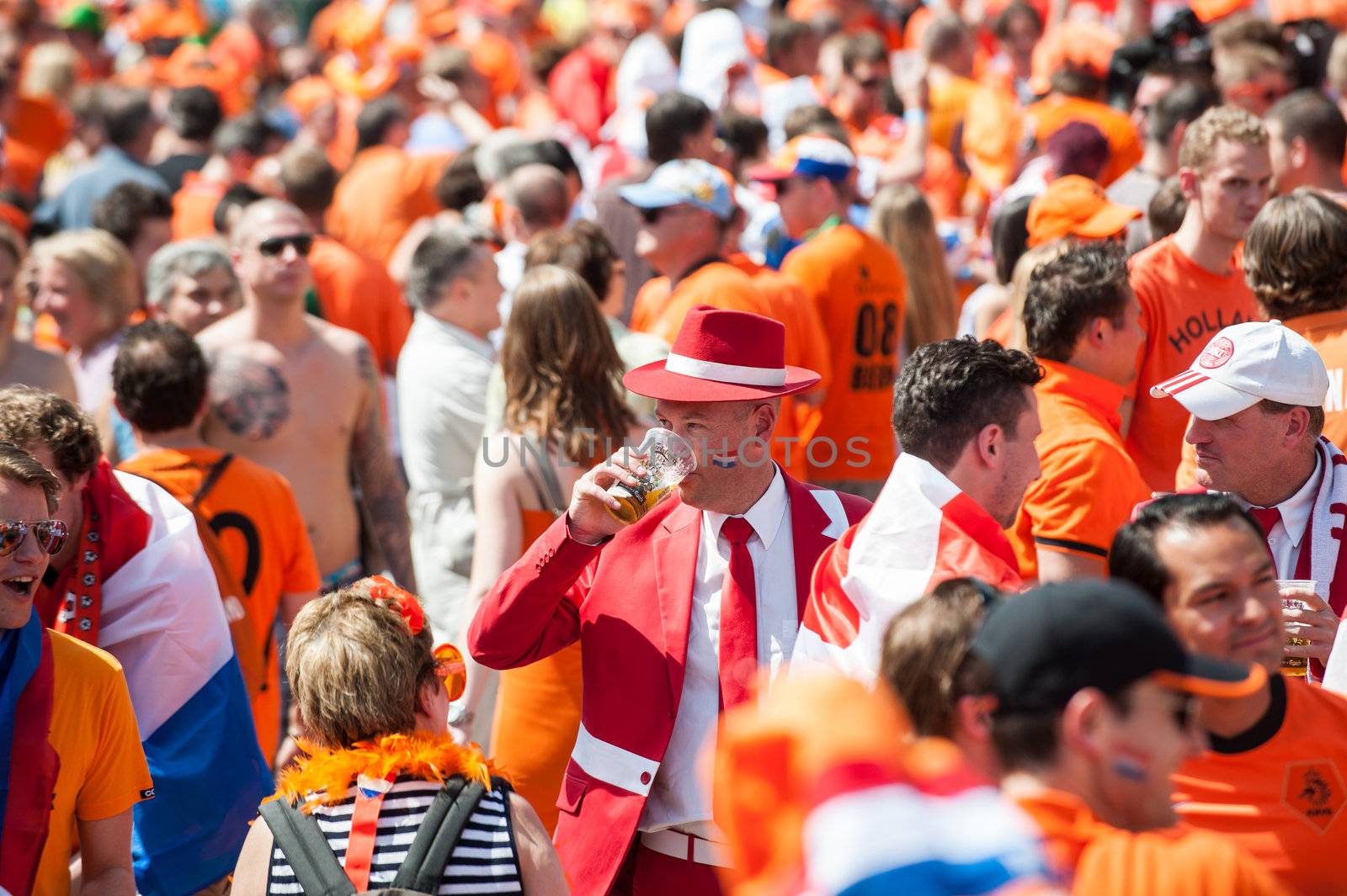 Football fans during footbal match by shivanetua