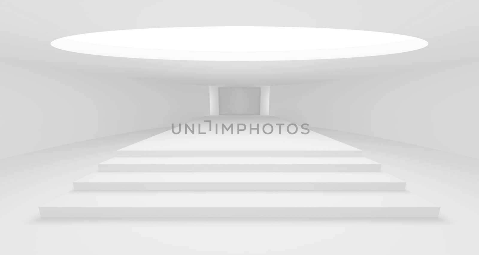 3d Illustration of White Podium Interior Background