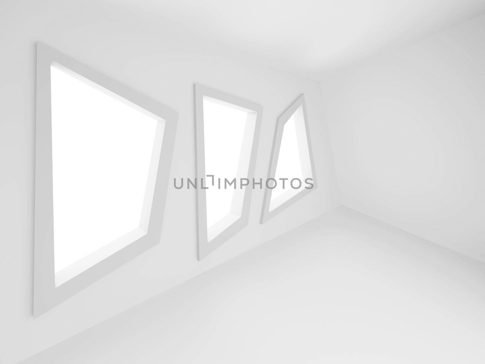 3d Illustration of White Abstract Interior Background