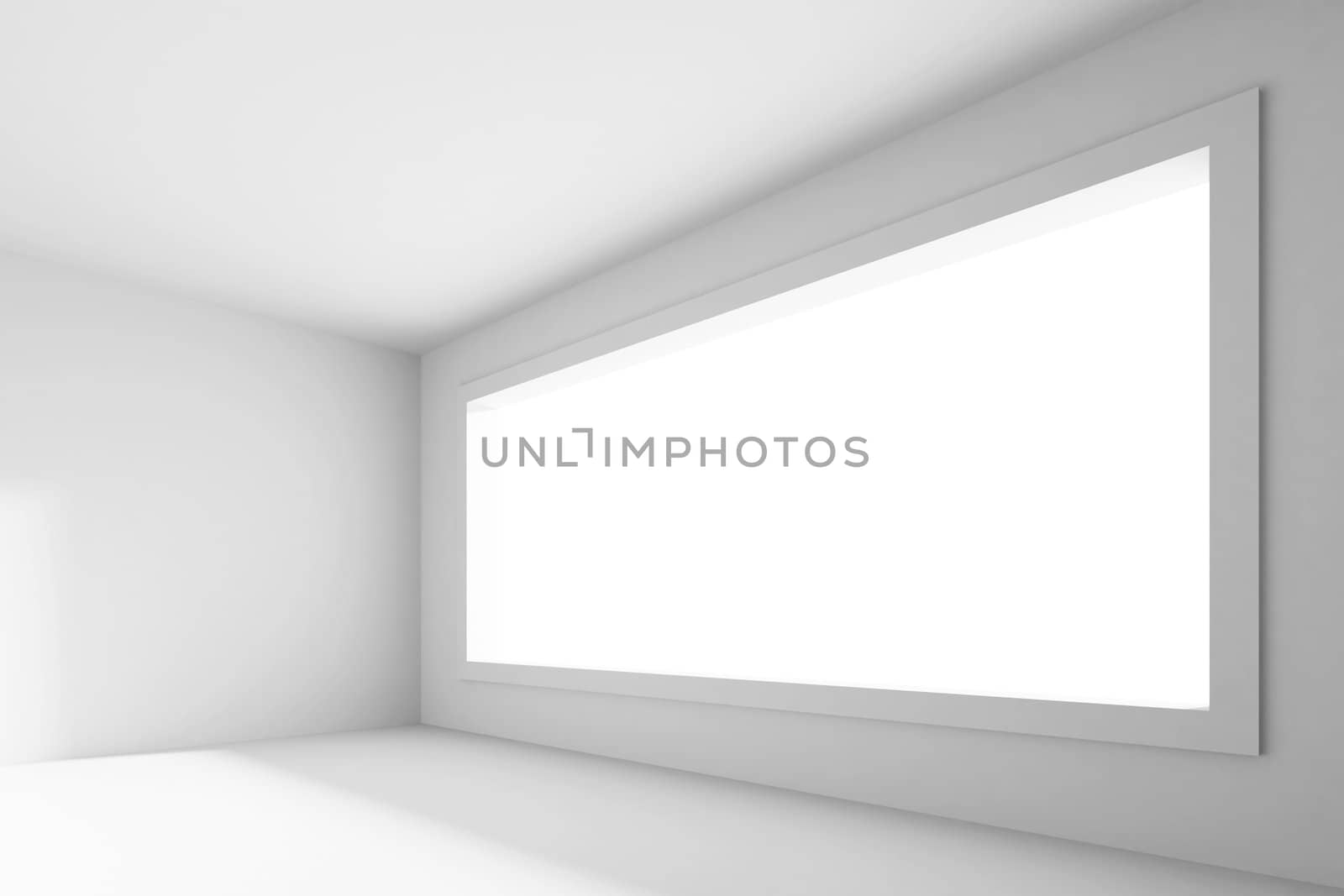 3d Illustration of White Abstract Empty Room 