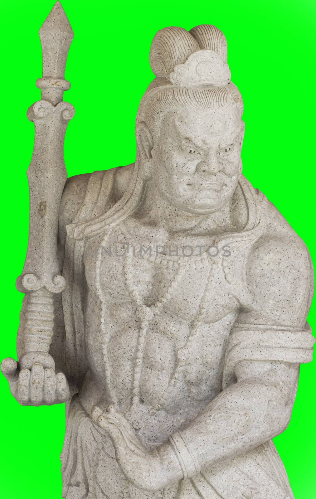 statues of gods in green background