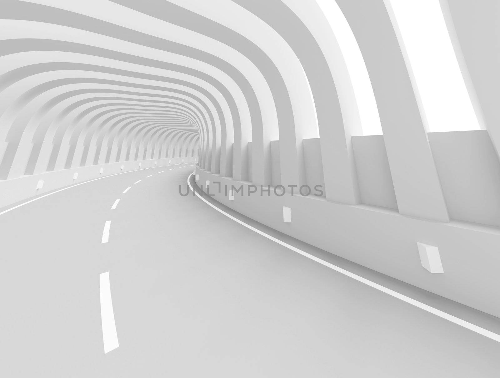 3d Illustration of White Abstract Road Background
