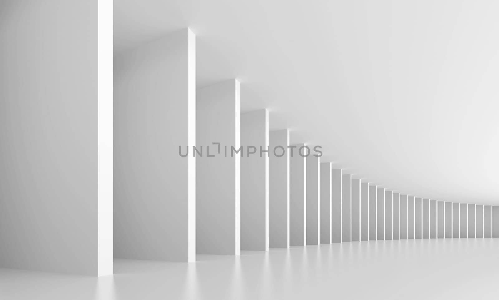 3d Illustration of White Abstract Interior Background