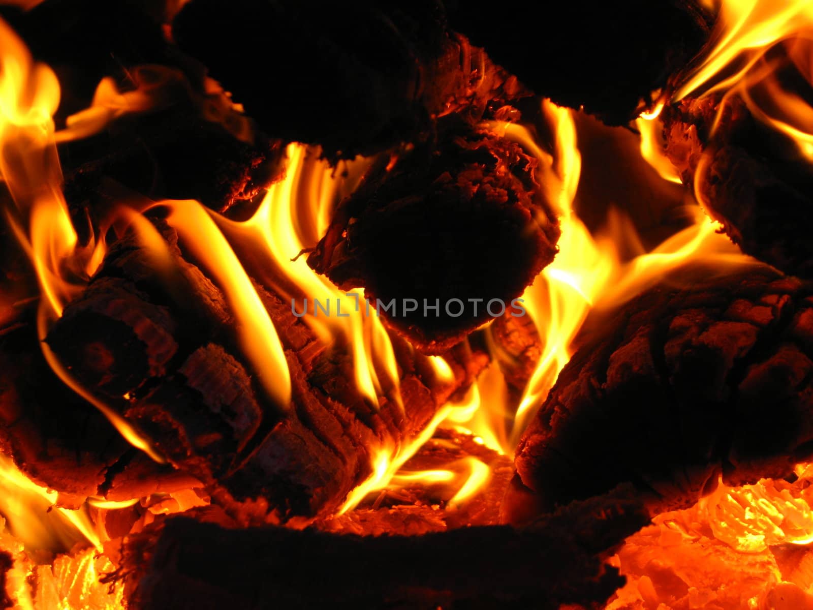 Fire wood burning in the furnace by alexmak