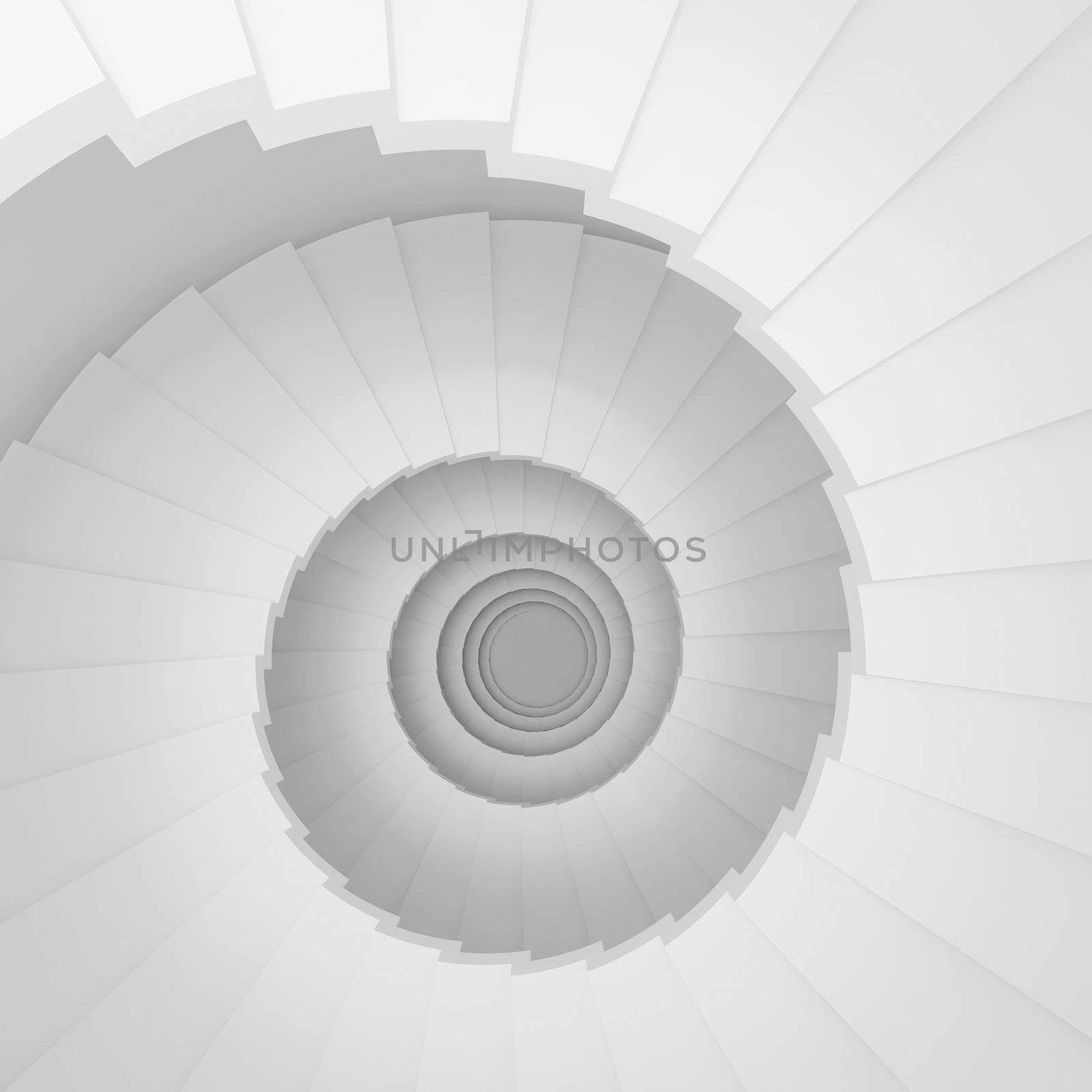 3d Illustration of White Abstract Staircase Background