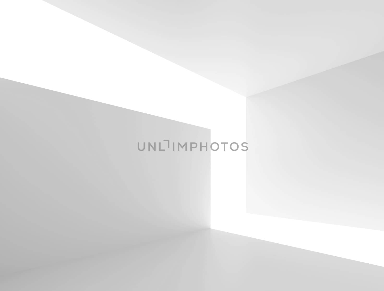 3d Illustration of White Abstract Architecture Background