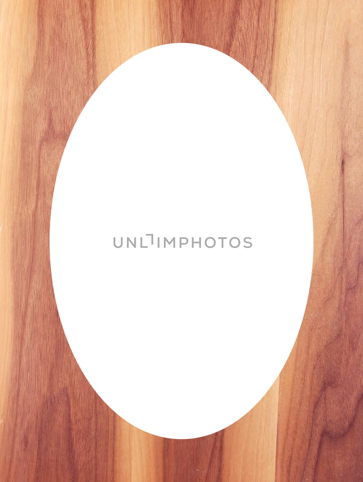 Wooden floor background and white oval in center by sauletas