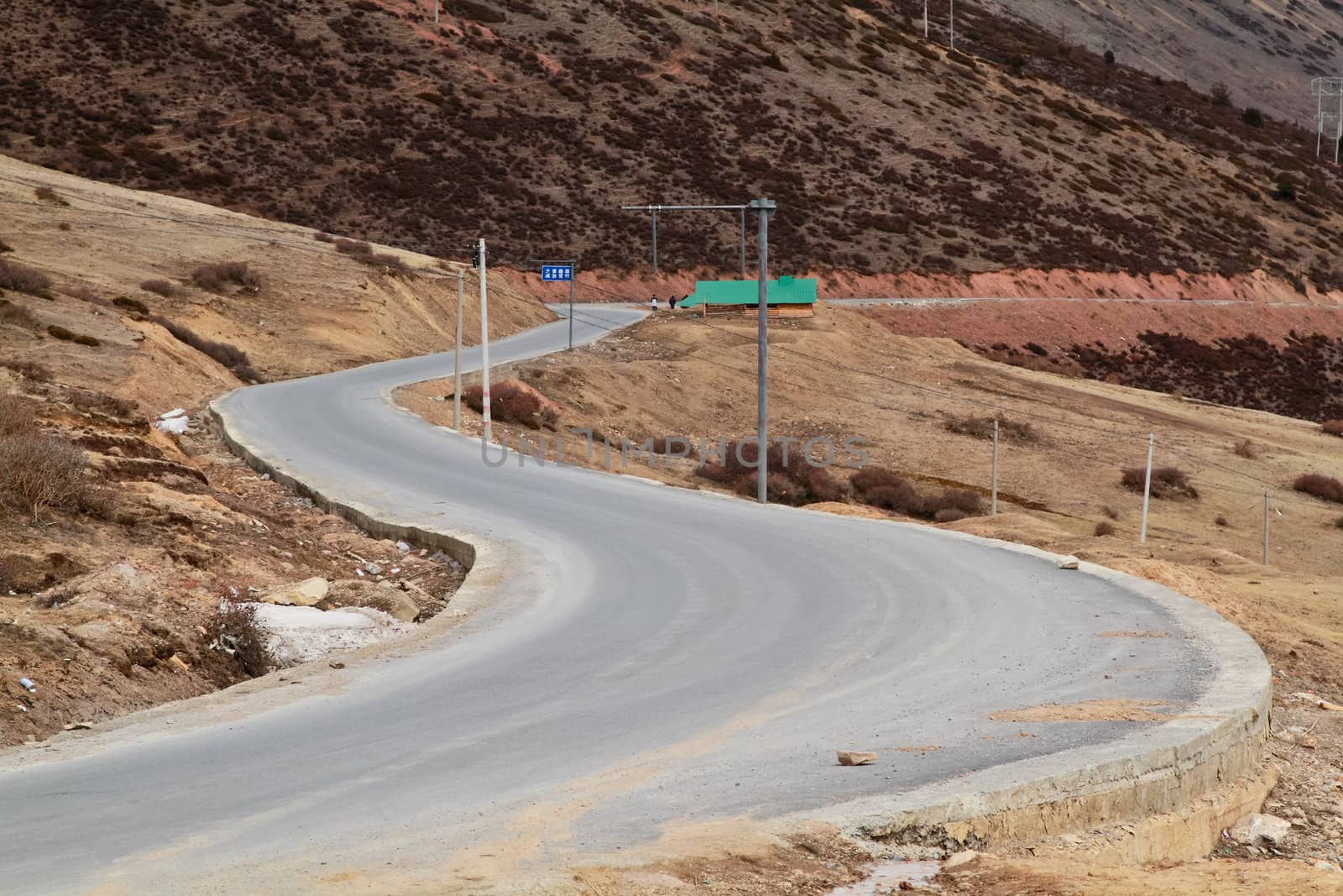 Curve road path in to the mountains